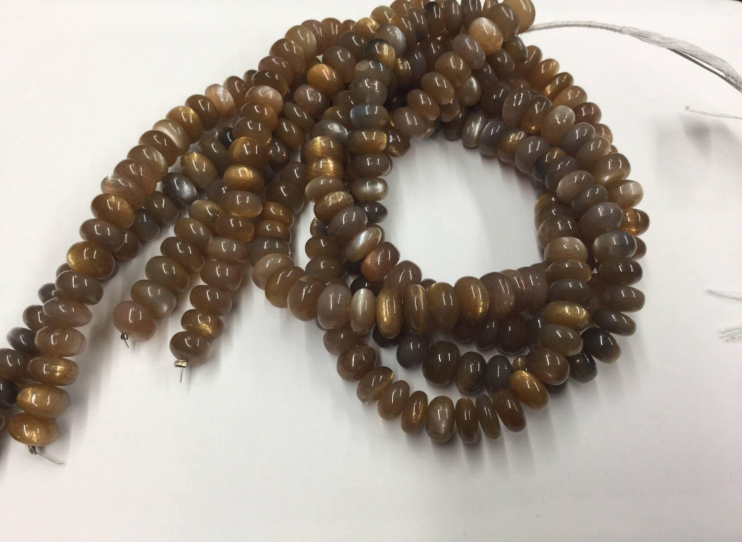 Shaded Chocolate Moonstone Rondelles Smooth