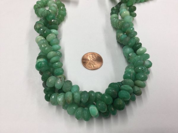 Shaded Chrysoprase Rondelles Faceted
