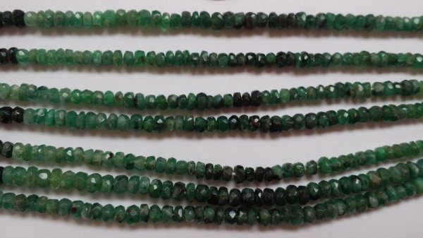 Shaded Emerald Natural Rondelles