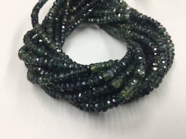Shaded Green Blue Sapphire Rondelles Faceted