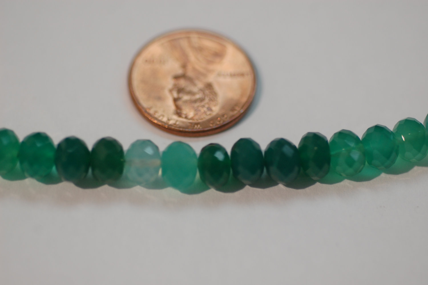 Shaded Green Onyx Rondelle Faceted