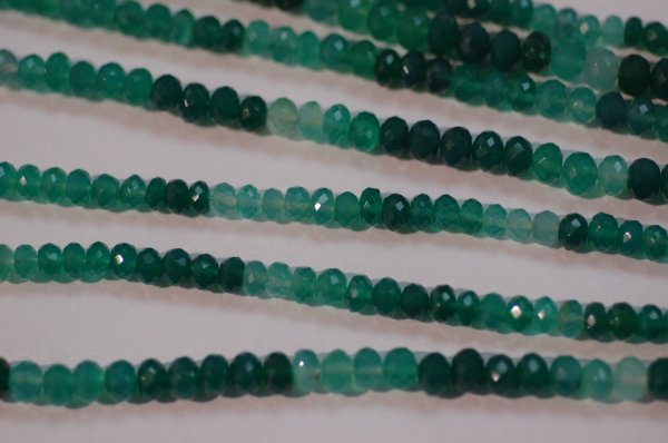 Shaded Green Onyx Rondelle Faceted