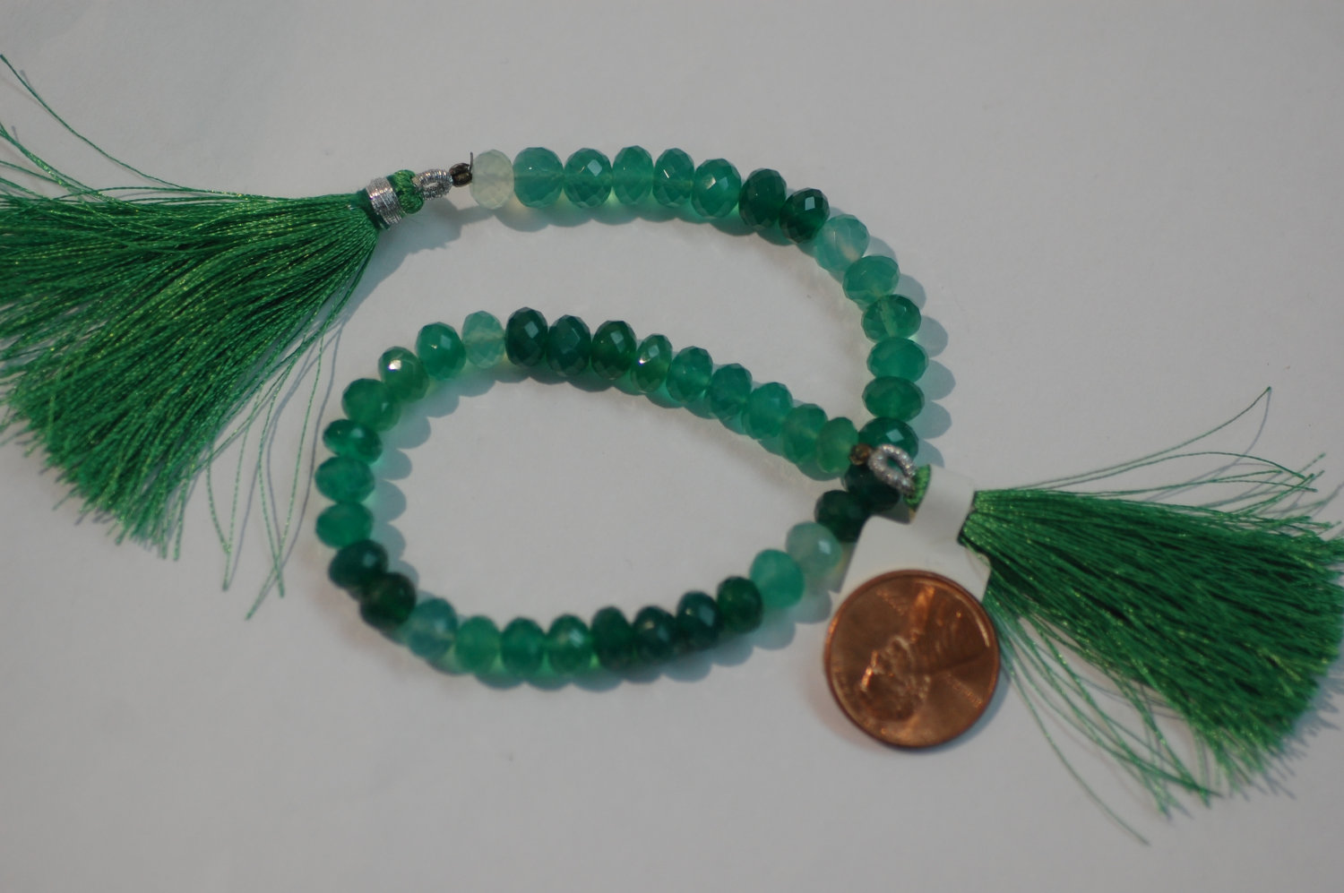 Shaded Green Onyx Rondelle Faceted