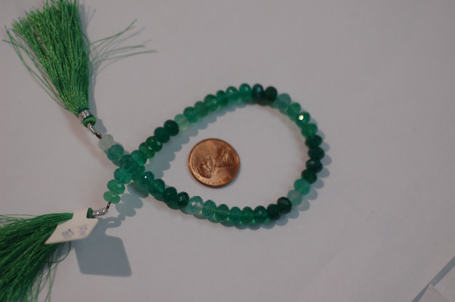 Shaded Green Onyx Rondelle Faceted