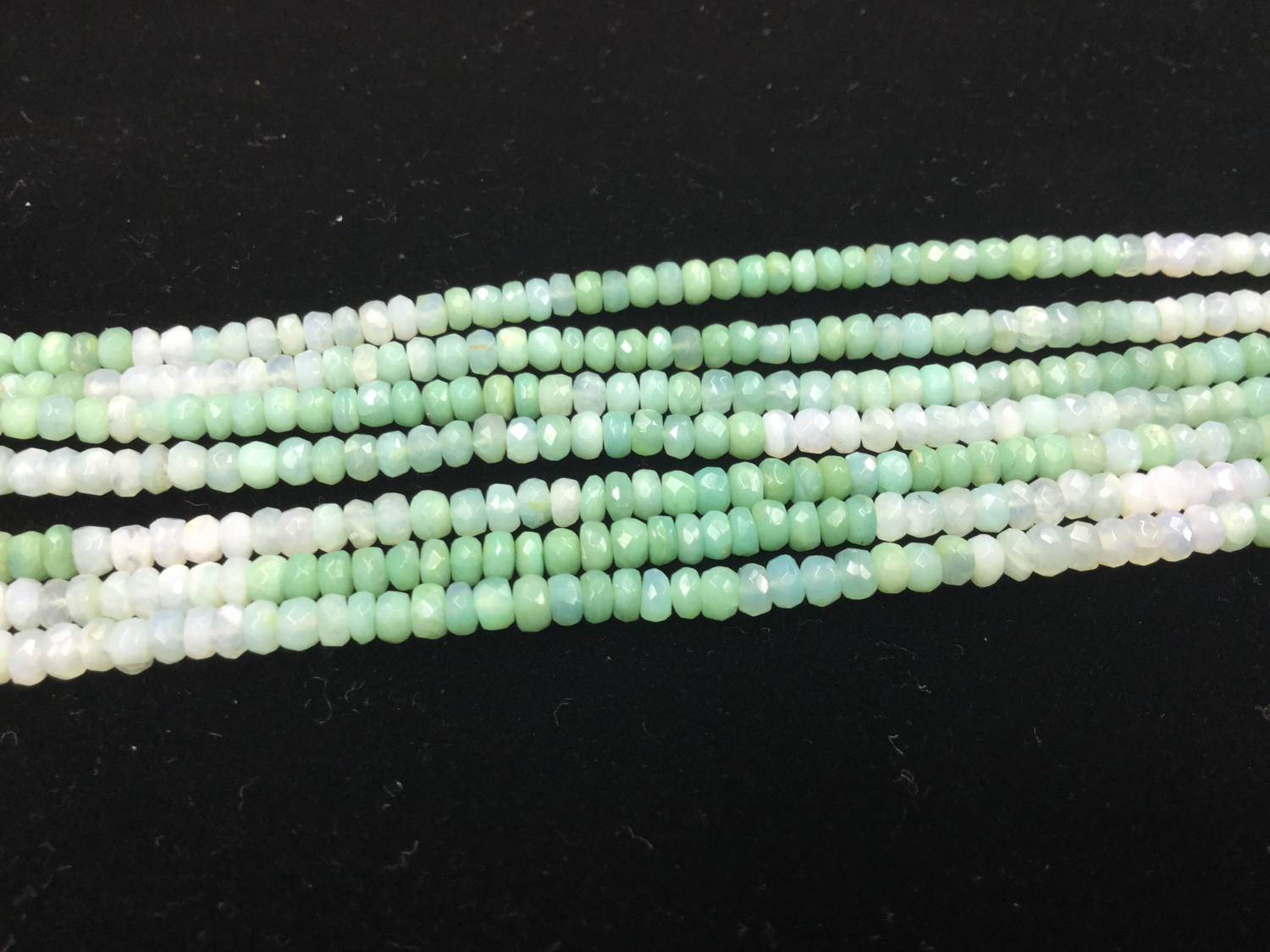 Shaded Green Opals Rondelles Faceted