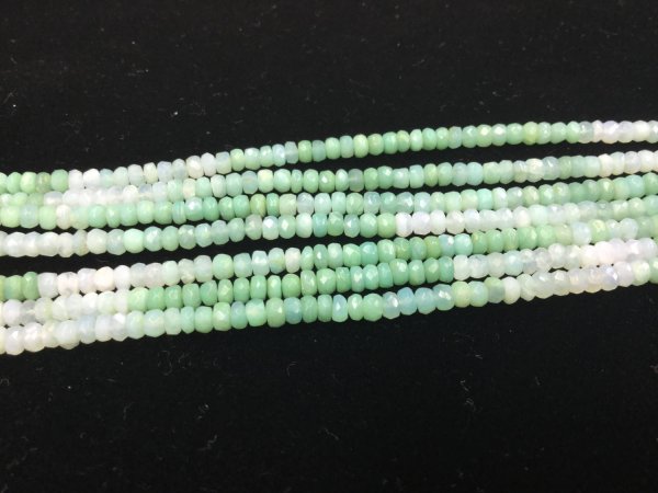 Shaded Green Opals Rondelles Faceted