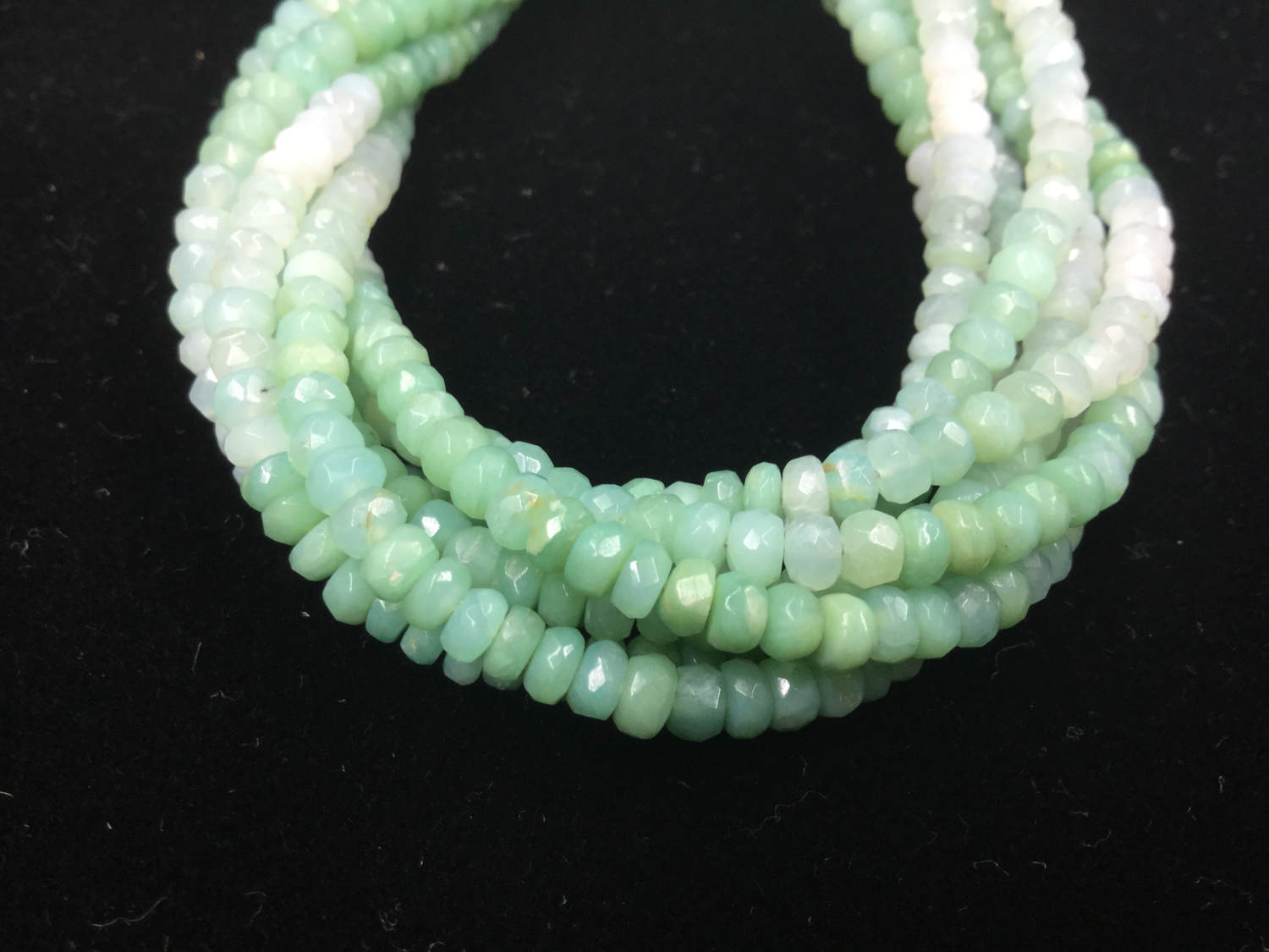 Shaded Green Opals Rondelles Faceted