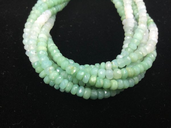 Shaded Green Opals Rondelles Faceted