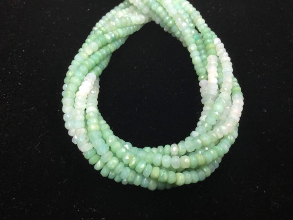 Shaded Green Opals Rondelles Faceted