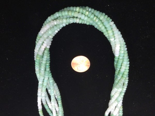 Shaded Green Opals Rondelles Faceted