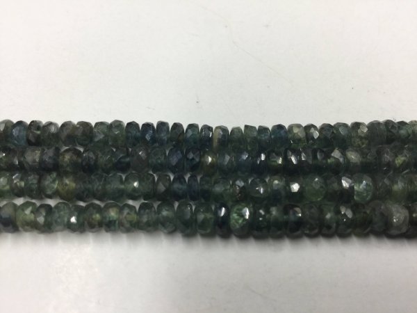 Shaded Green Sapphire Rondelles Faceted