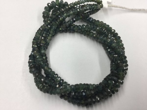 Shaded Green Sapphire Rondelles Faceted