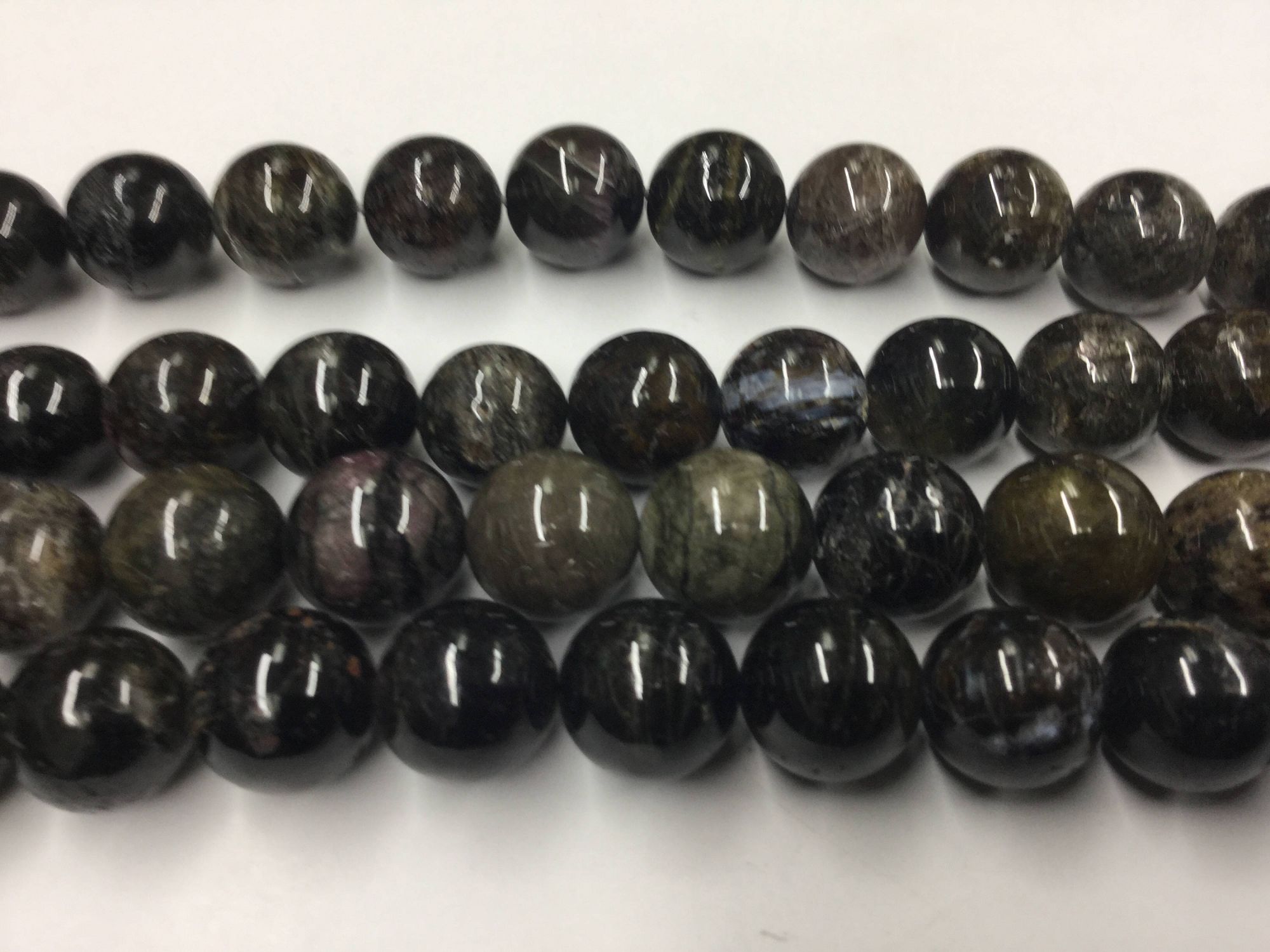 Shaded Green Tourmaline Rounds Smooth