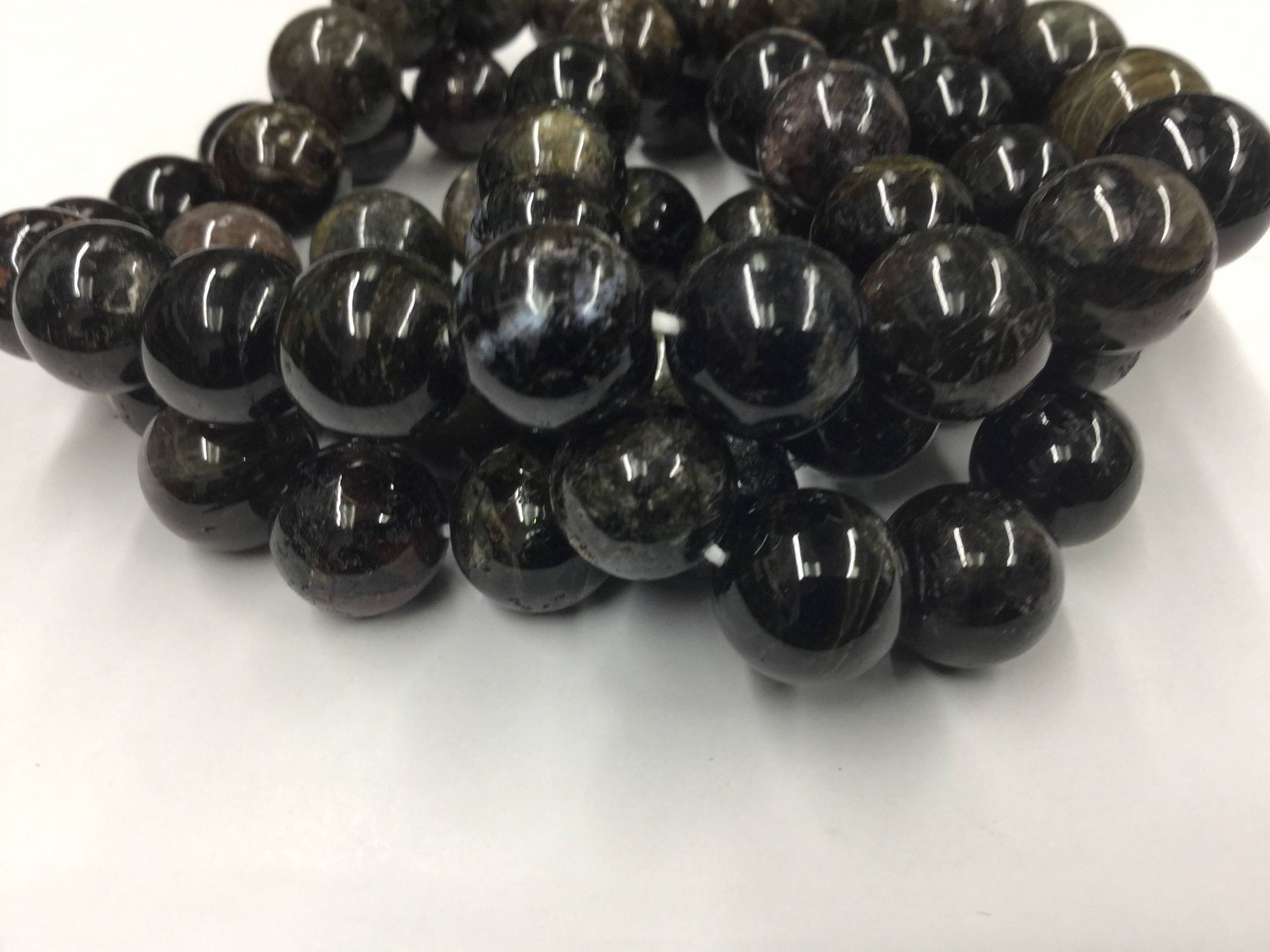 Shaded Green Tourmaline Rounds Smooth