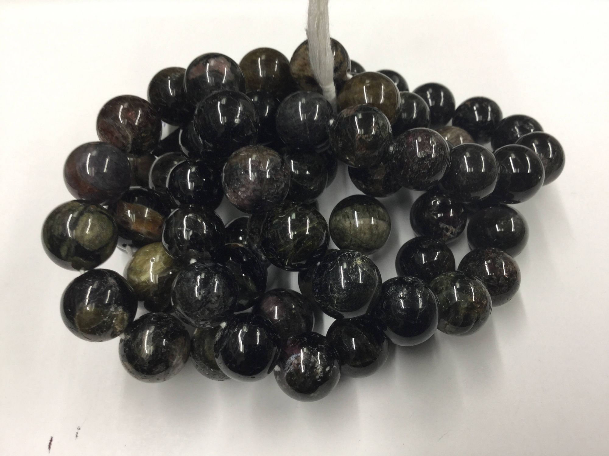 Shaded Green Tourmaline Rounds Smooth