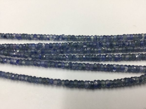 Shaded Light Blue Sapphire Rondelles Faceted