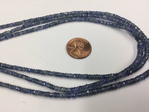 Shaded Light Blue Sapphire Rondelles Faceted