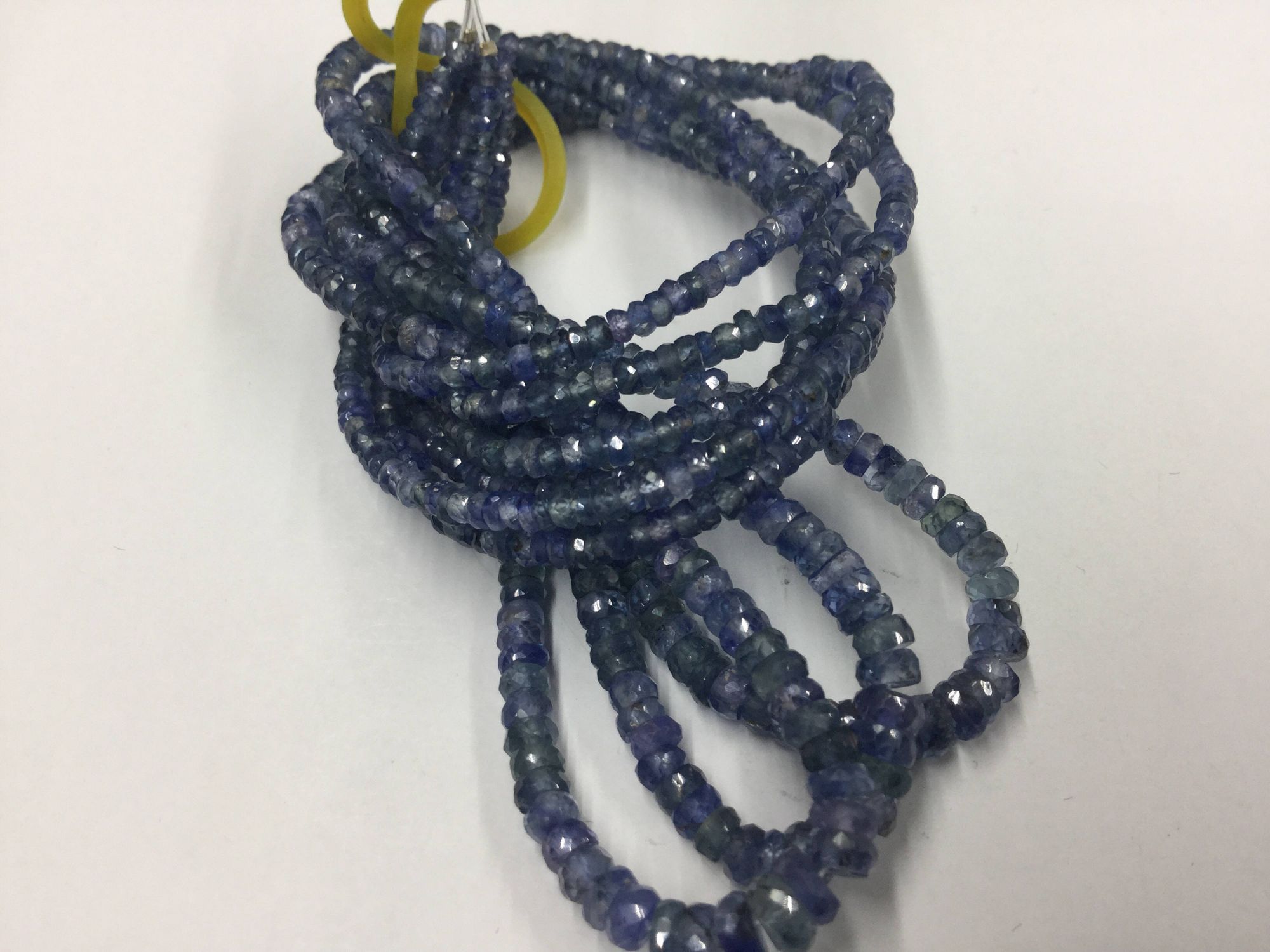 Shaded Light Blue Sapphire Rondelles Faceted