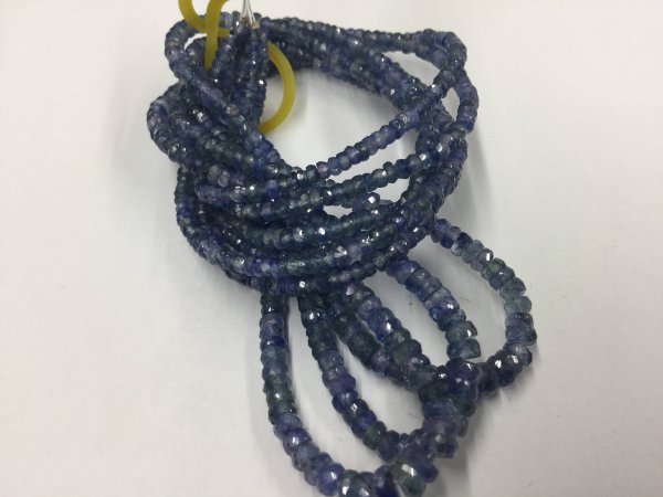 Shaded Light Blue Sapphire Rondelles Faceted
