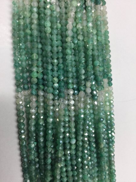 Shaded Mystic Green Onyx Rondelles Faceted