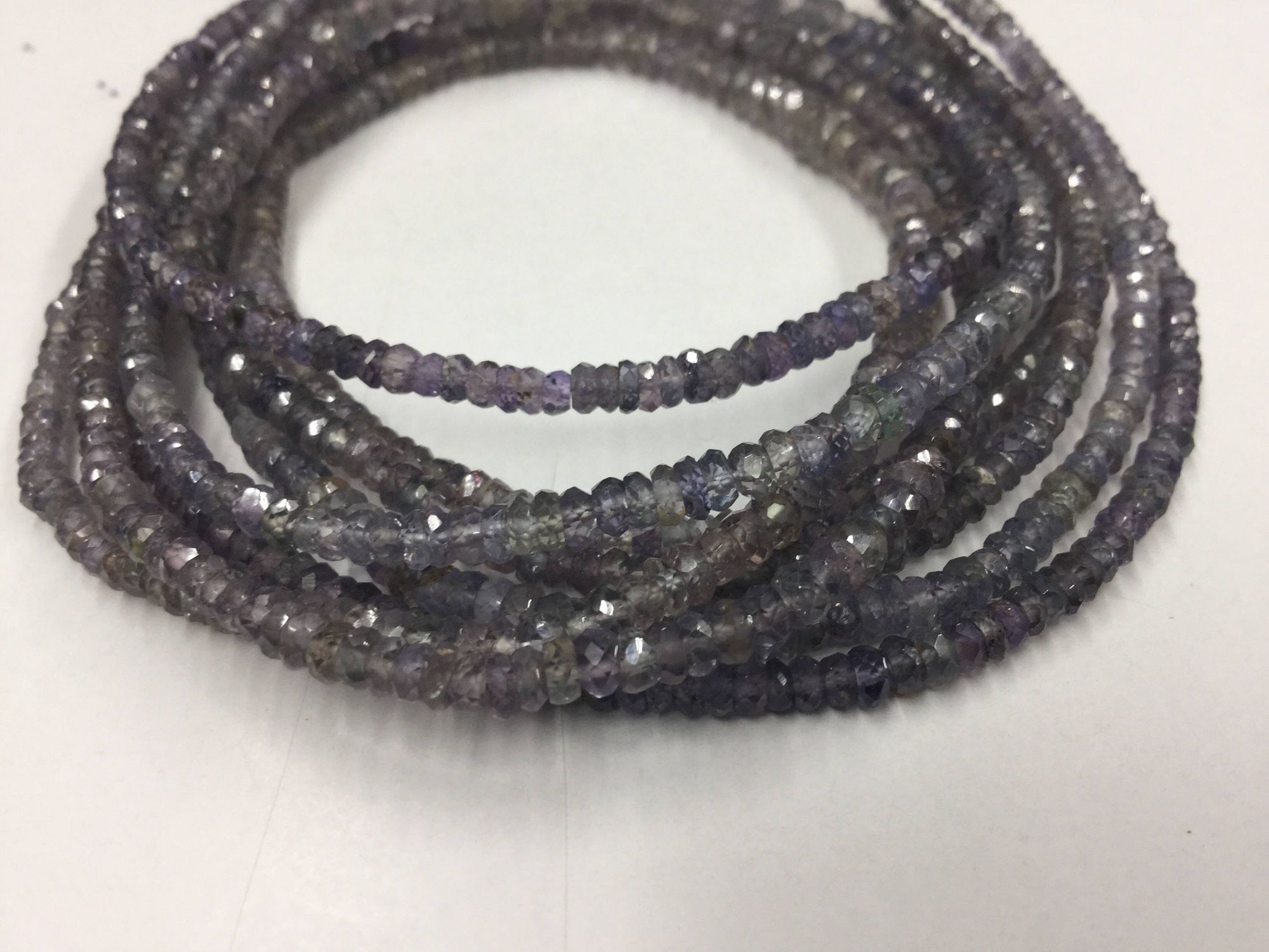 Shaded Violet Grey Sapphire Rondelles Faceted