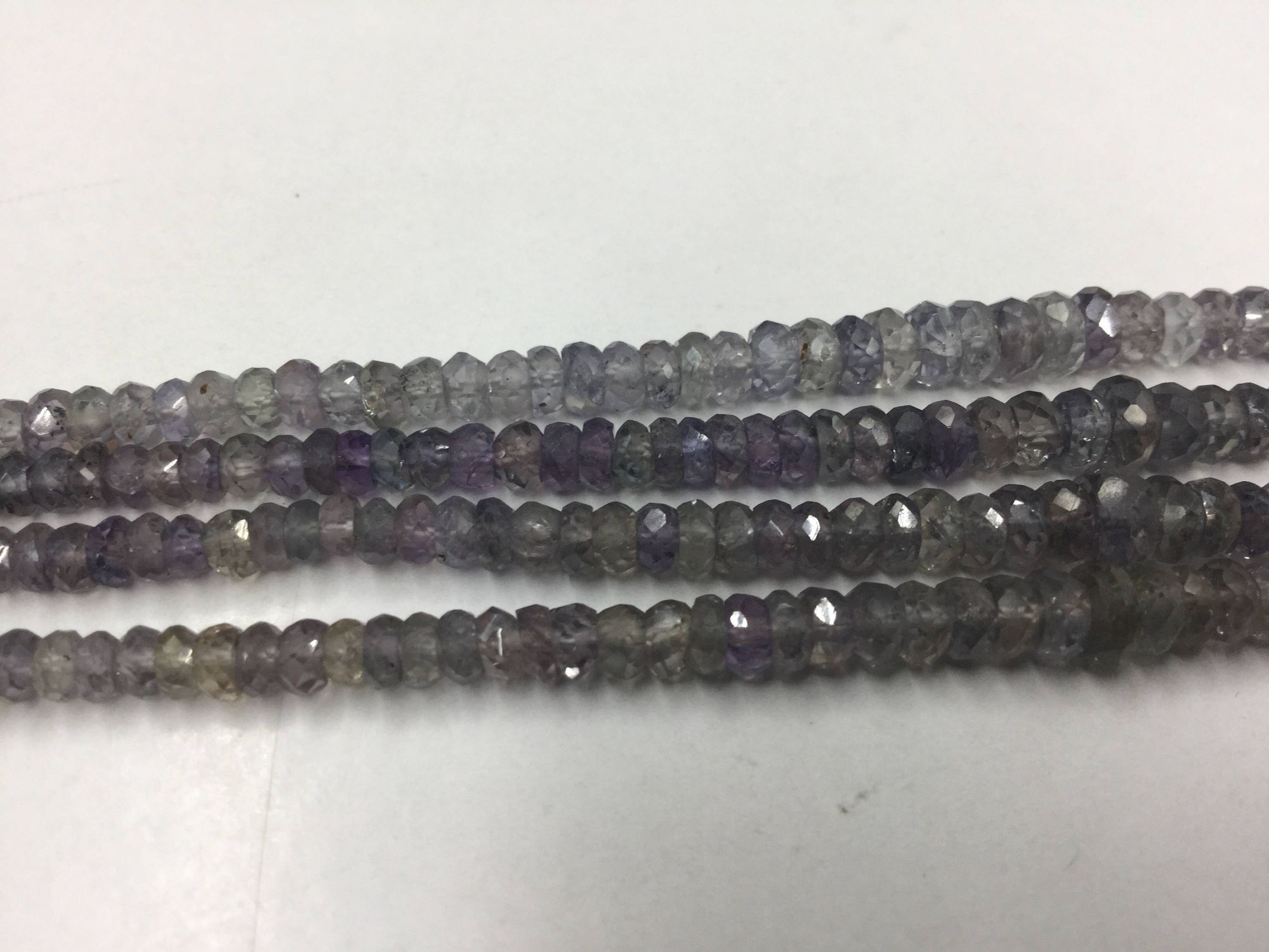 Shaded Violet Grey Sapphire Rondelles Faceted