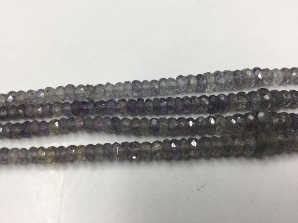 Shaded Violet Grey Sapphire Rondelles Faceted