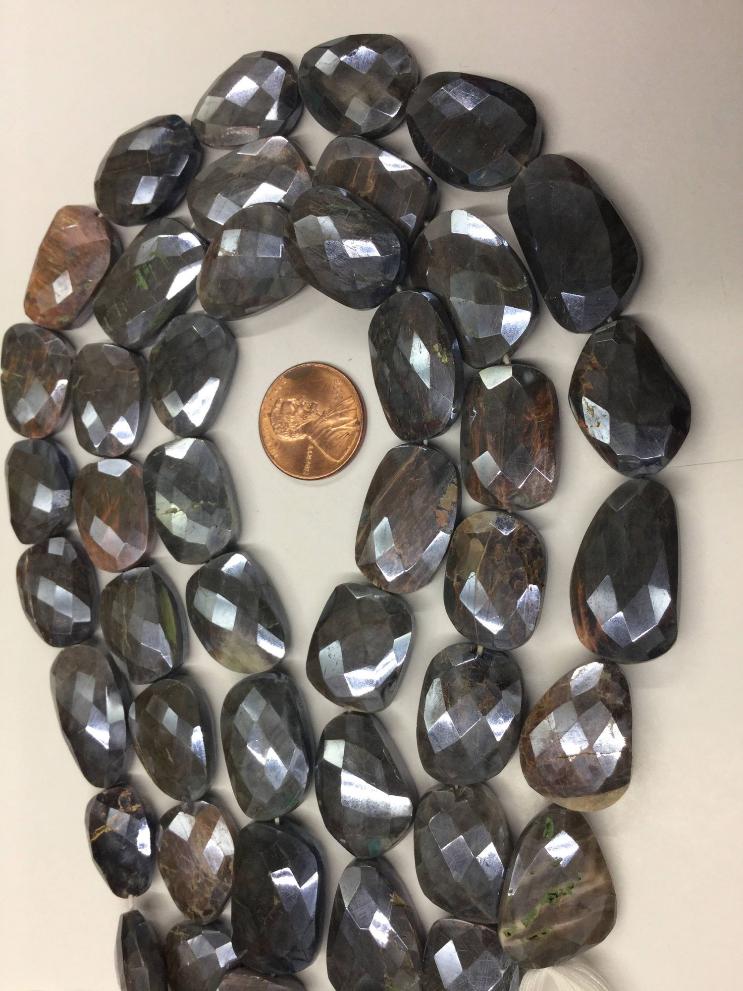 Silver Moonstone Nuggets Faceted