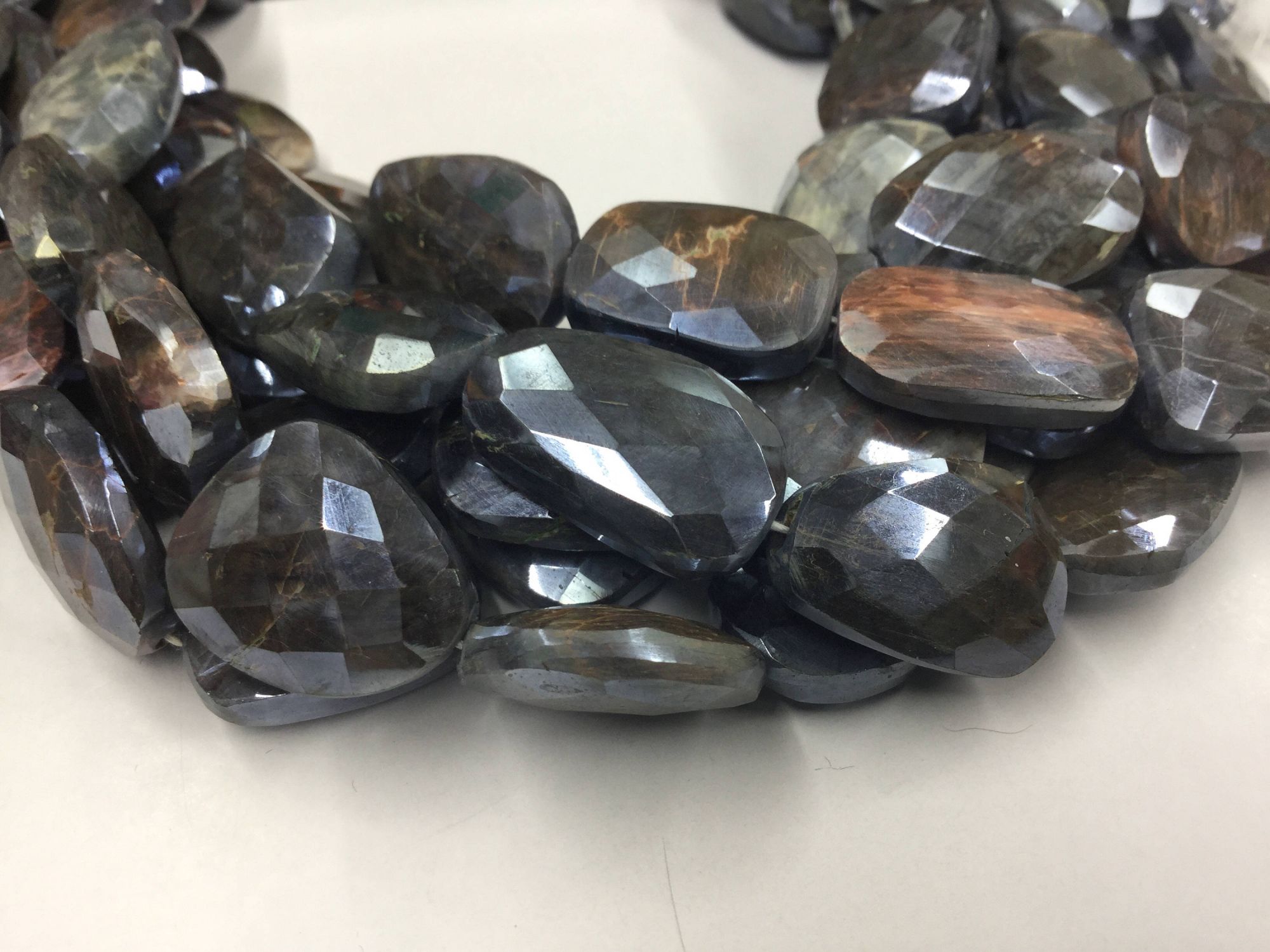 Silver Moonstone Nuggets Faceted