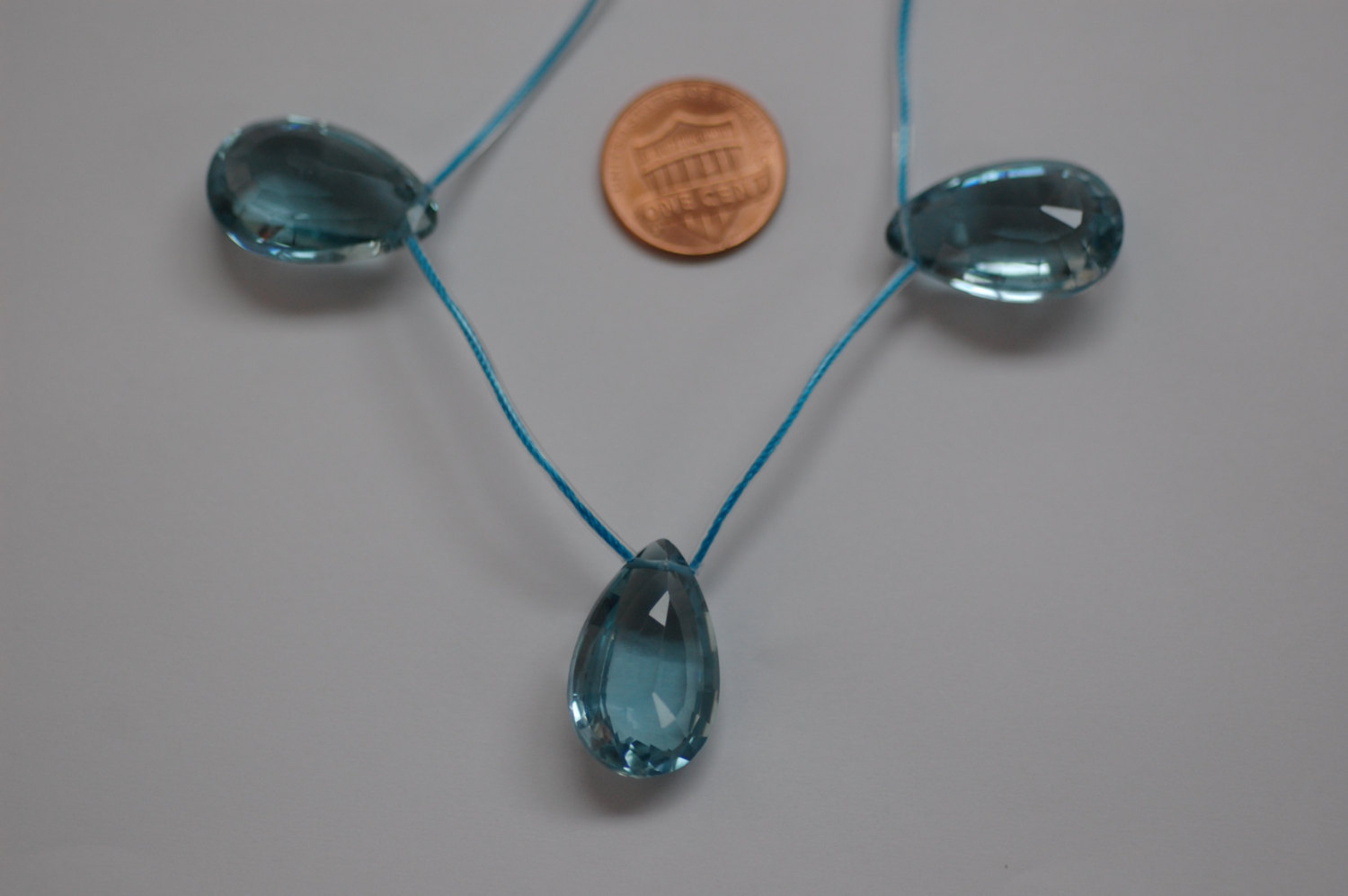 Sky Blue Quartz Pear Concave Cut (Radiated)