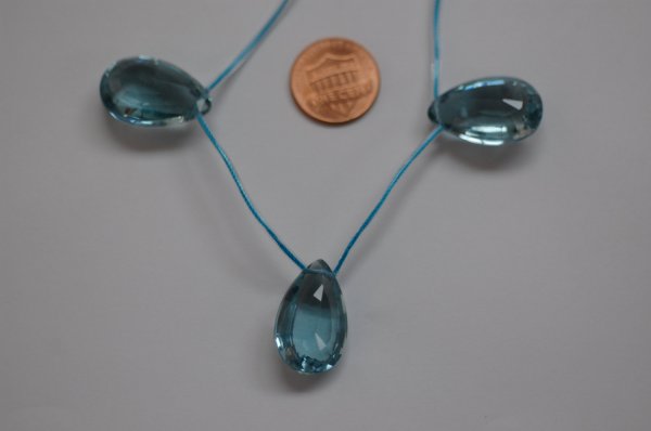 Sky Blue Quartz Pear Concave Cut (Radiated)