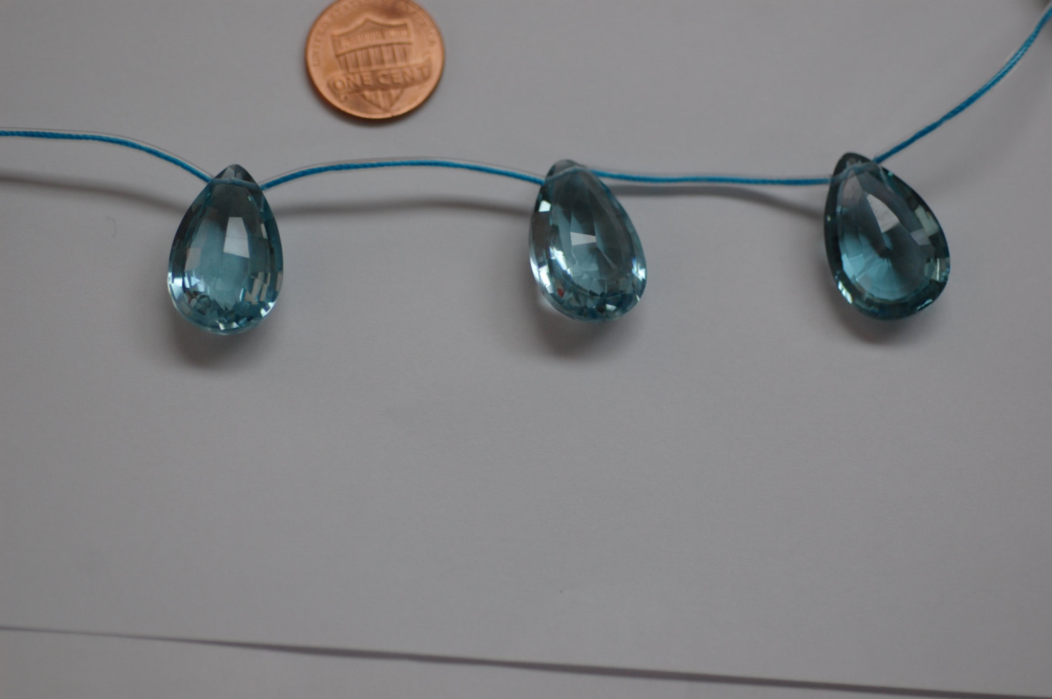 Sky Blue Quartz Pear Concave Cut (Radiated)