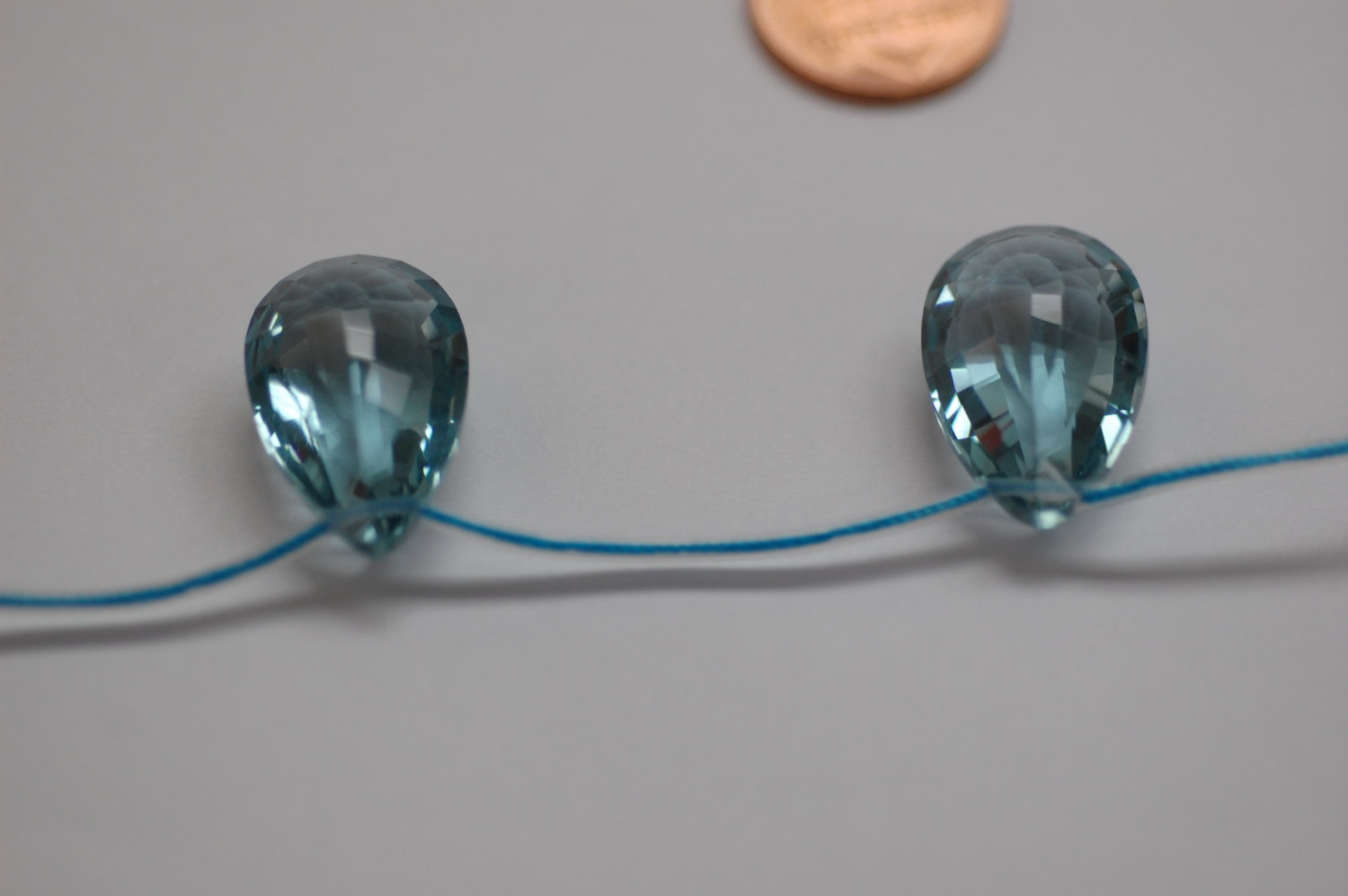 Sky Blue Quartz Pear Concave Cut (Radiated)