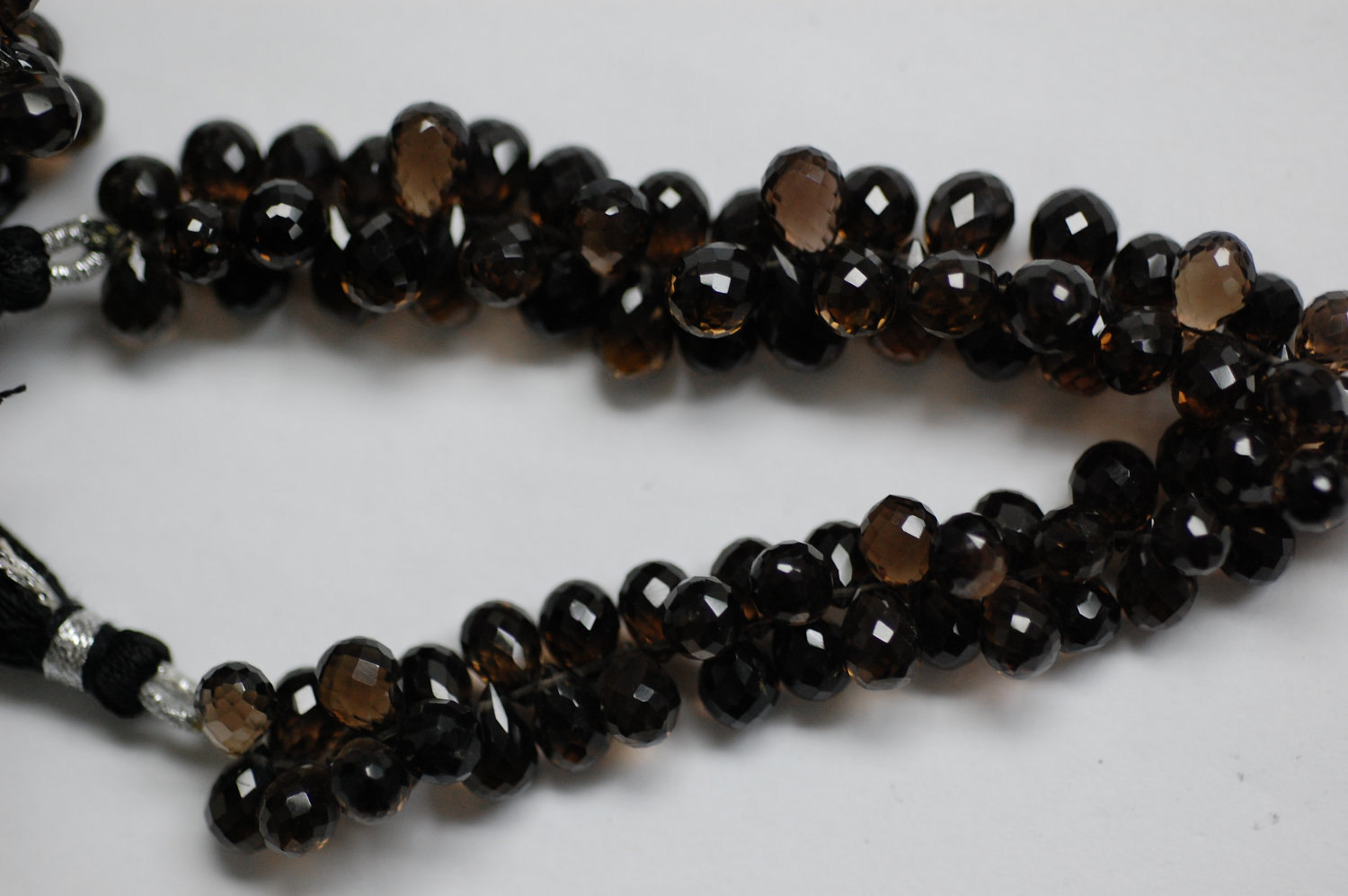 Smokey Quartz drops faceted