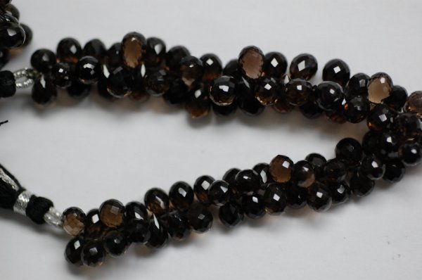 Smokey Quartz drops faceted