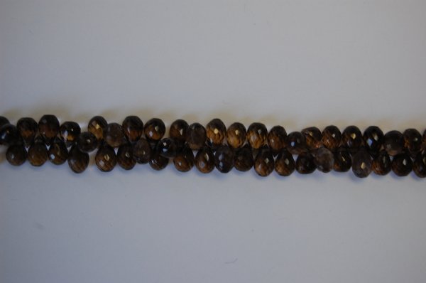 Smokey Quartz drops faceted