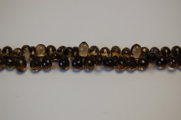 Smokey Quartz drops faceted