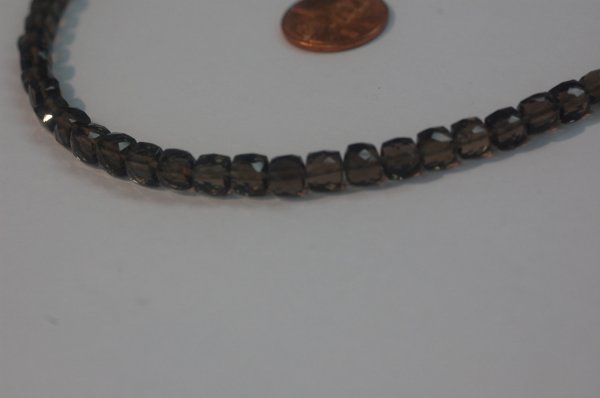 Smokey Quartz Cube Faceted