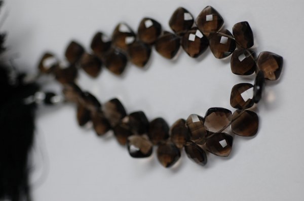 Smokey Quartz Square Checkerboard Cut