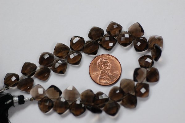 Smokey Quartz Square Checkerboard Cut
