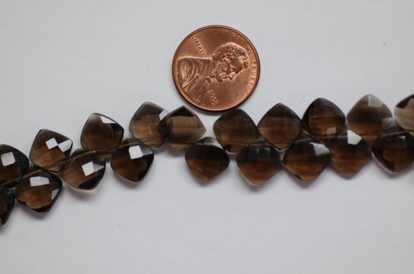 Smokey Quartz Square Checkerboard Cut