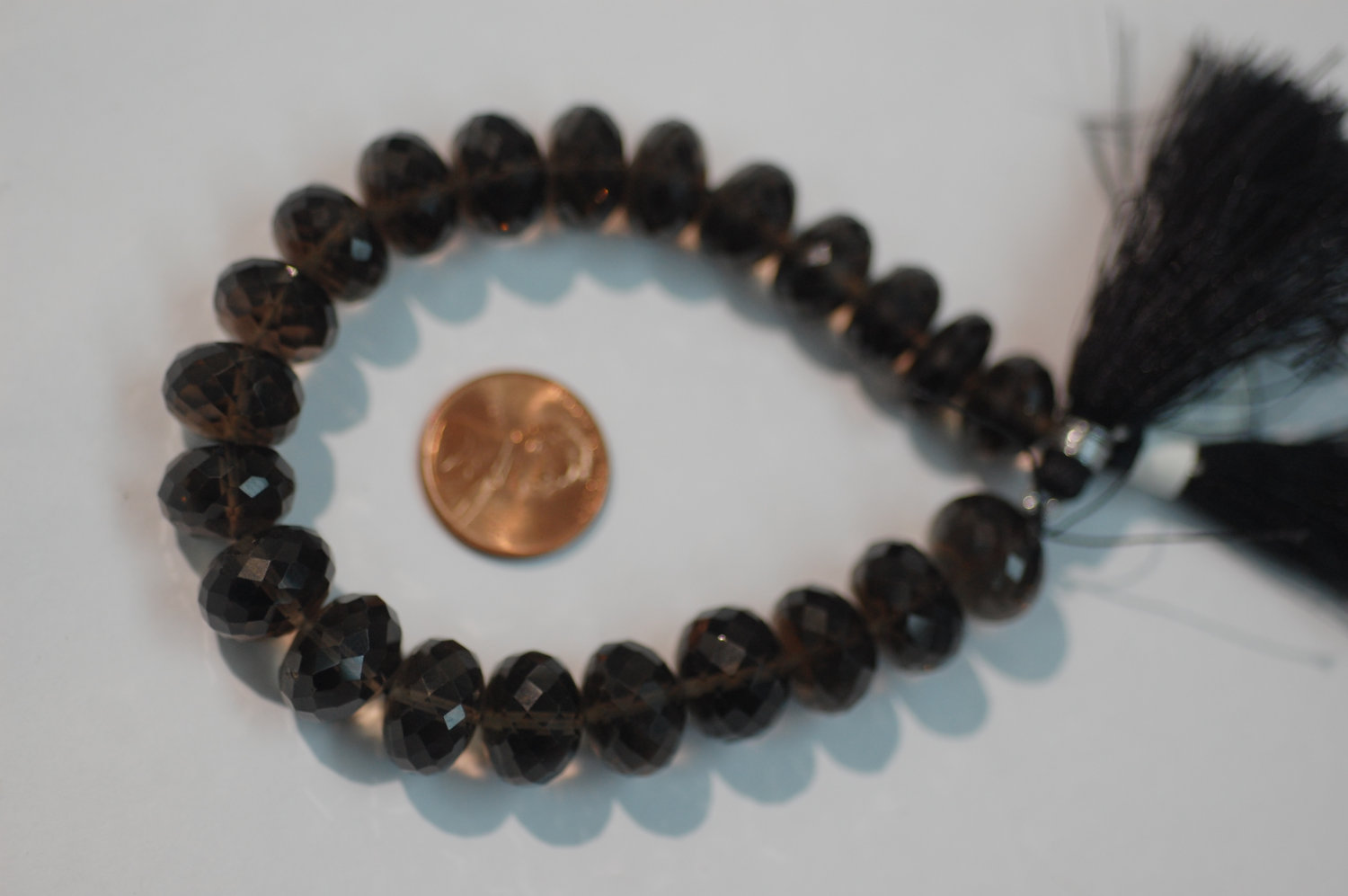 Smokey Rondelle Faceted