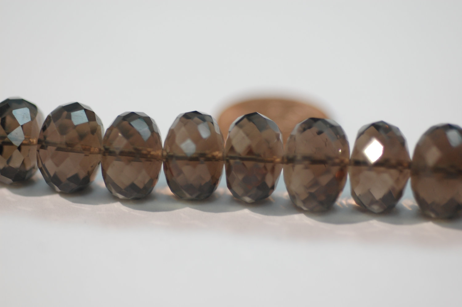 Smokey Rondelle Faceted