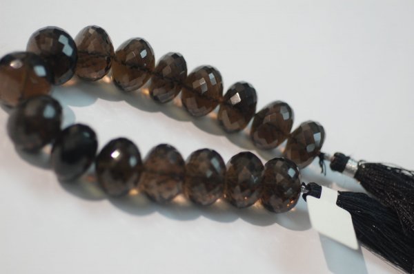 Smokey Rondelle Faceted