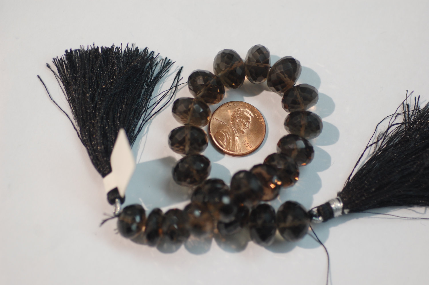 Smokey Rondelle Faceted