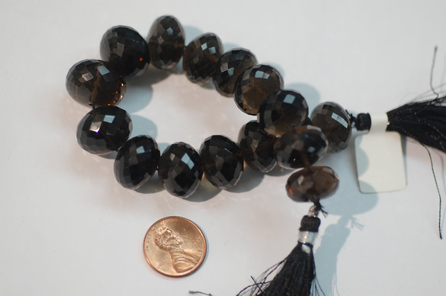 Smokey Rondelle Faceted