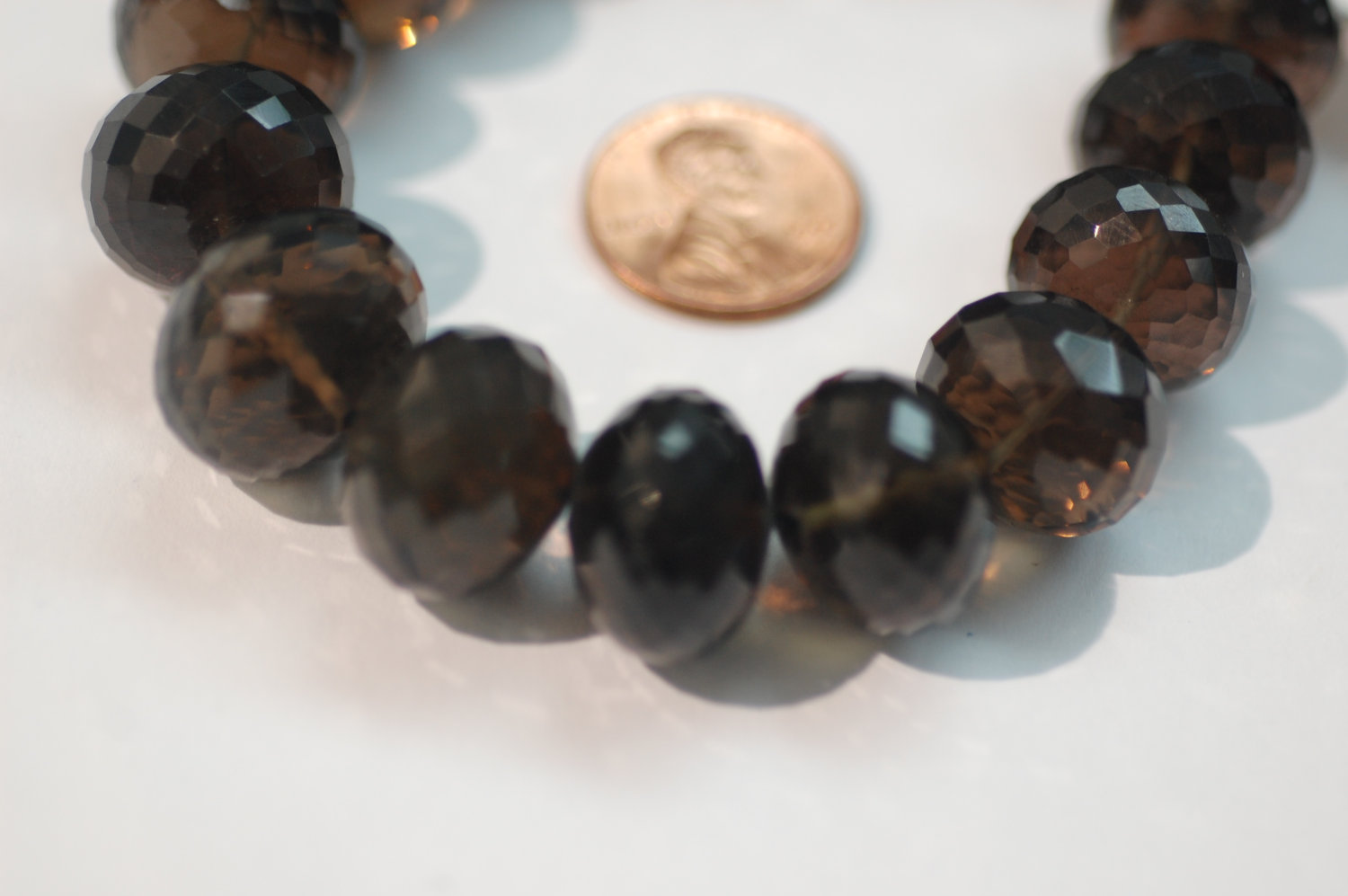 Smokey Rondelle Faceted