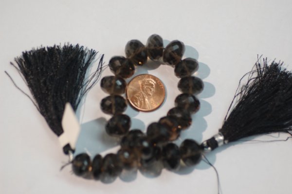 Smokey Rondelle Faceted