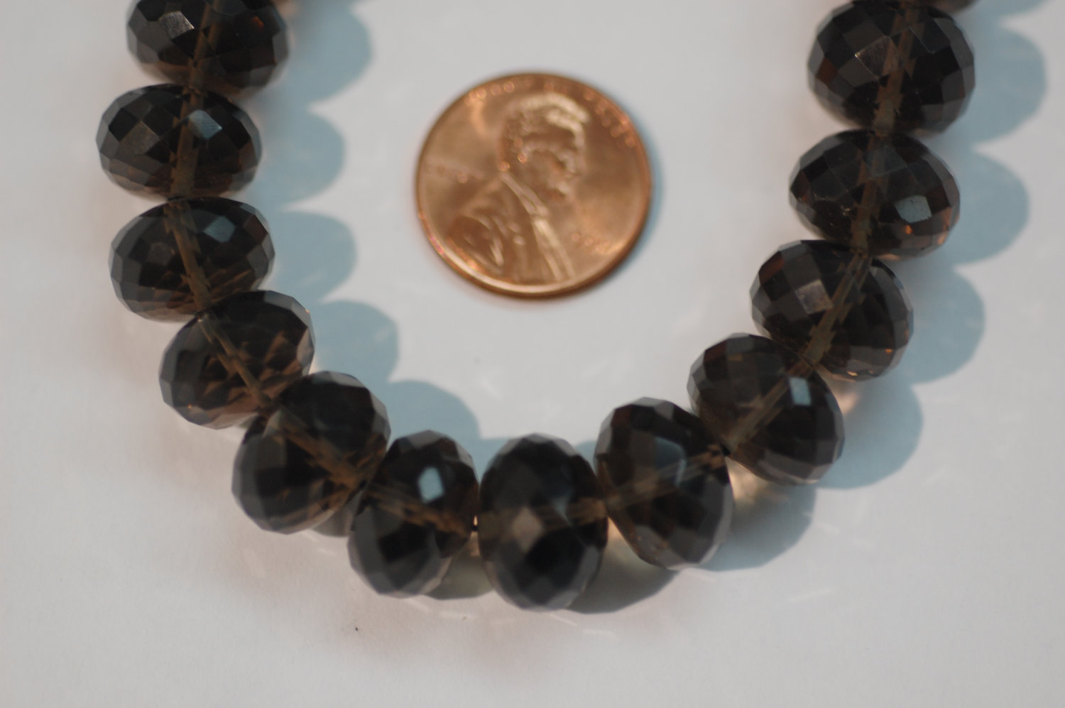 Smokey Rondelle Faceted
