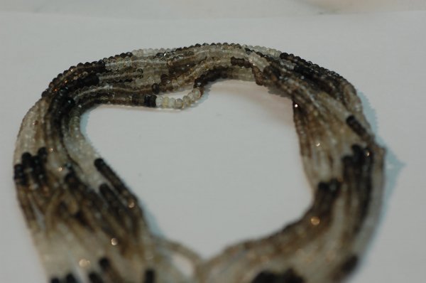 Smokey Rondelle Faceted